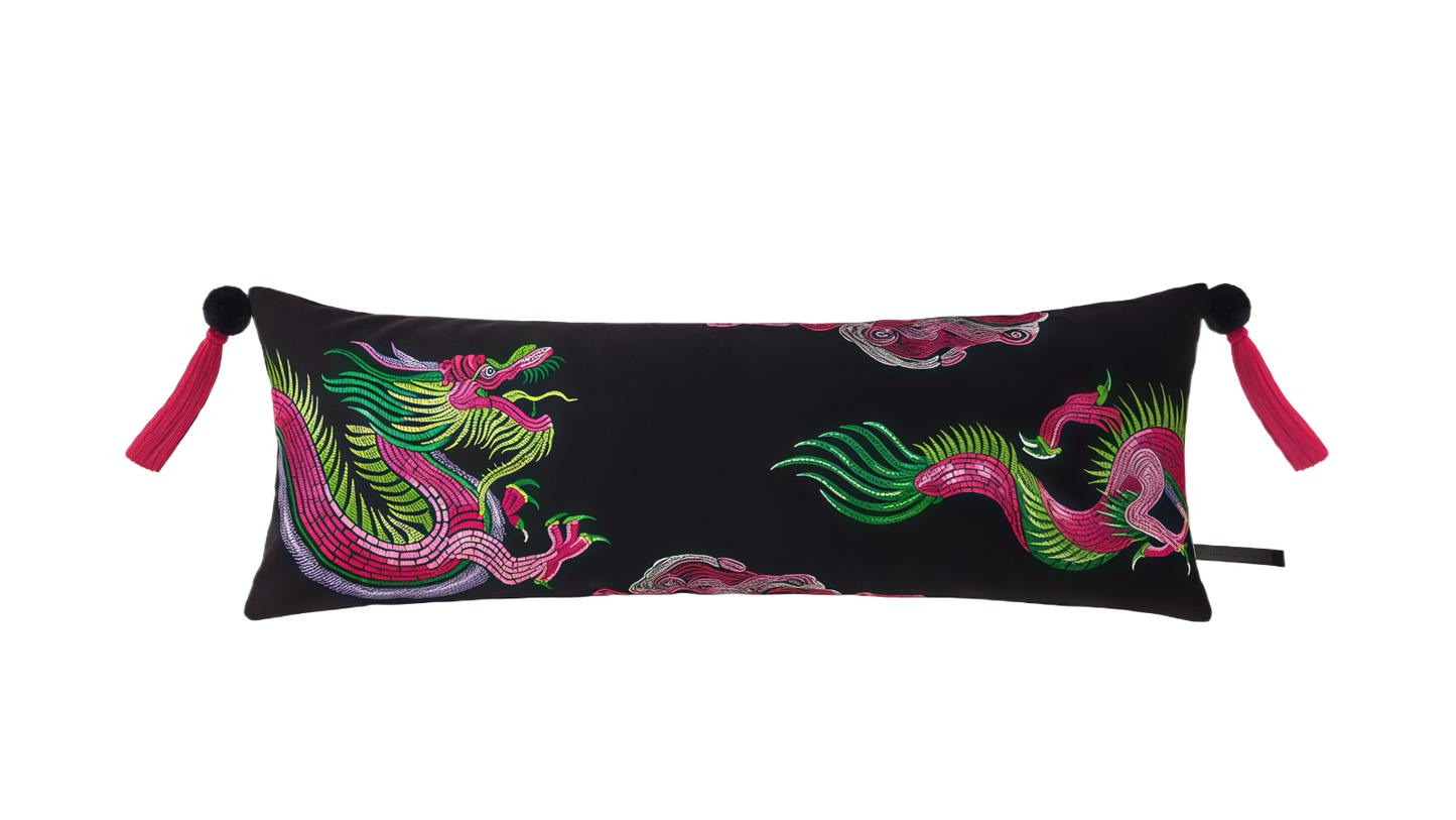 Majestic Dragon Phoenix Cushion
