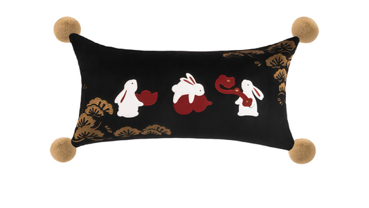 Golden Night Rabbits Cushion